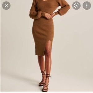 A&F Sweater High Slit Skirt in Rust